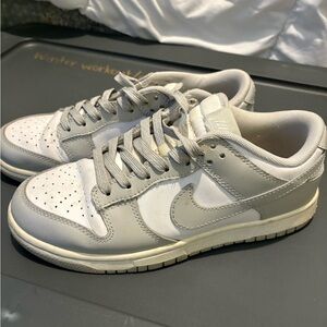 Nike Light Gray and White Low-Top Sneakers